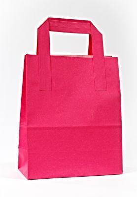 Fuchsia Paper Carrier Bags With External Taped Handles SOS