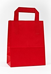  - Red Paper Carrier Bags With External Taped Handles SOS