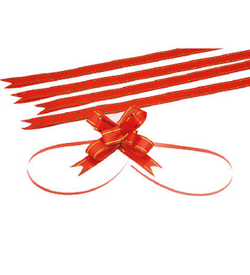 Small Red Gold Strips Pull Bow