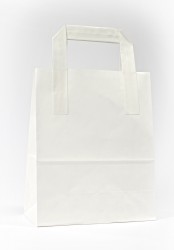  - White Paper Carrier Bags With External Taped Handles SOS